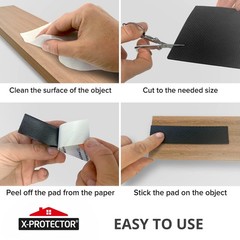 X-Protector Rubber Sheet – 4 PCS Non 4 4 x 5 inch (Black Rubber), Black