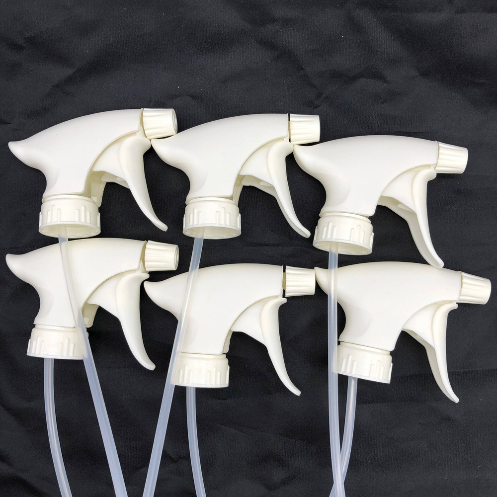6pk White Plastic Trigger Sprayer Replacement Nozzle 9in Standard GFL 110190