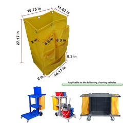 Replacement Janitorial Cart Bag, High Capacity Waterproof Thickened Housekeep…