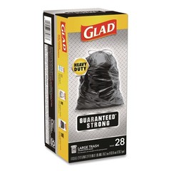 Glad 78966 30″ x 33″ Three-Ply Large Drawstring Trash Bags – Black (168/CT) New