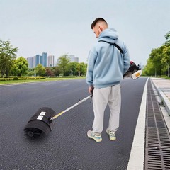 Gas Power Handheld Sweeper Broom Driveway Turf Artificial Grass Snow Clean 52CC