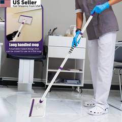 Baseboard Cleaner Tool with Handle, 60″ Extendable Long Handle Purple, White