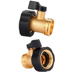 Sanpaint Water Hose Shut Off Valve, 2 Brass and Rubber Grip(2 Pack), 2 Pack