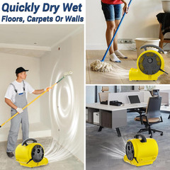 Powerful 1/2HP Air Mover Blower Fan – 2500CFM, 3 Speeds, 4 Angles, Stackable