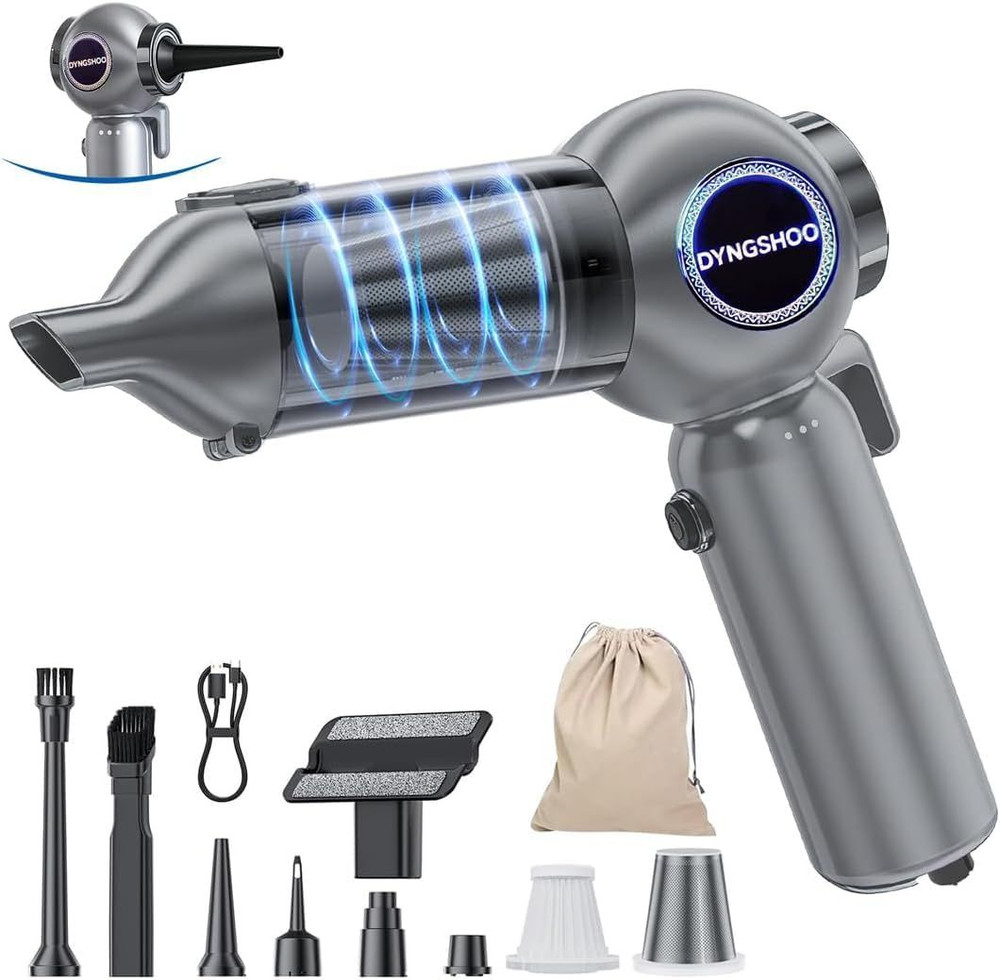 Brushless Handheld Car Vacuum （Equipped with a one-Touch Window Silver Gray