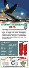 MOSQUITO AVIATION/TRANS HEPA-66023, 55601, 6qt or 10qt BK PK VACUUM W/ TOOL KIT