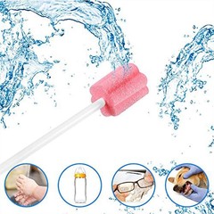 100PCS Disposable Mouth Swabs Sponge 100 Count (Pack of 1), 100 Pink