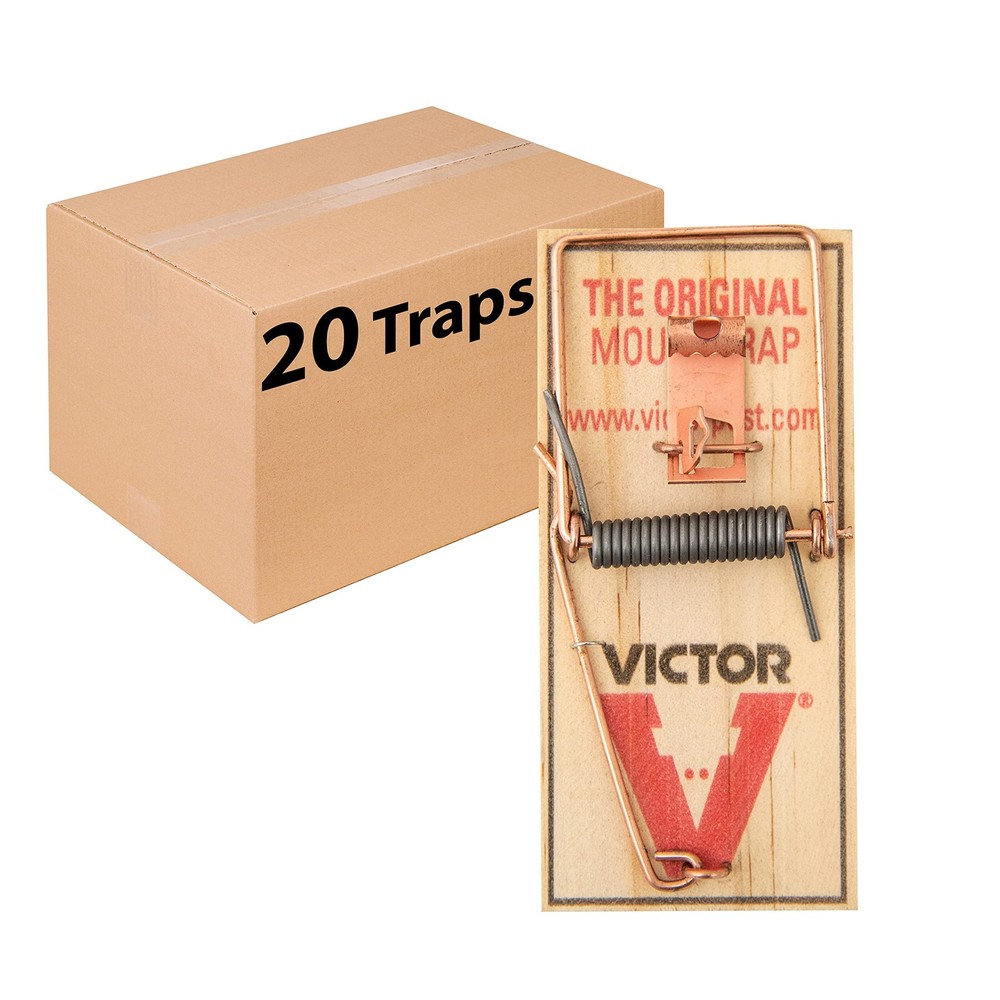 Victor Metal Pedal Sustainably Sourced FSC Wood Snap Mouse 20 Traps, Brown