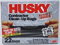 Husky Hk42Wc022B Heavy Duty Contractor Clean-Up Bag Poly Black 42 Gal 4 L X 2 9