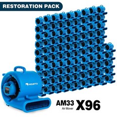 MOUNTO AM33 1/3HP 2000+ CFM Air Mover Blower Floor Fan Carpet Dryer (96 Packs)
