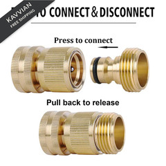 LIKAGE Brass Hose Quick Connect, 3/4 Inch GHT Thread Garden 2 Packs,