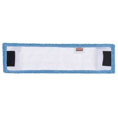 Rubbermaid Commercial 2132427 Flat Mop Pad, Clip-On Connection, Blue, Microfiber