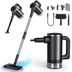 11-in-1 Steam Mop – Detachable Handheld Cleaner with Standard, Black