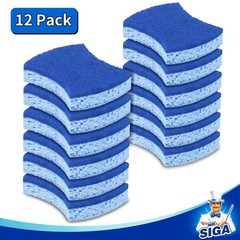 Mr.Siga Non-Scratch Cellulose Scrub Sponge Dual-Sided Dishwashing Sponge For