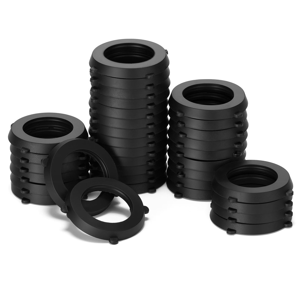 SmoTecQ 30 Pack Garden Hose Washers with Self-Locking Tabs – 3/4-inch, Black
