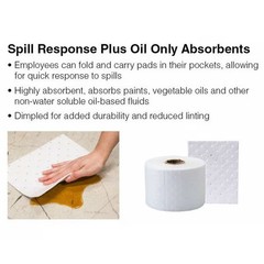 Brady Sorbent Pad, 5 gal, 7 1/2 in x 10 in, Oil, White, 100 PK SRPO100 Brady