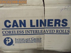Qty=50: Interplast 8438626 Can Liners S243308K Coreless Interleaved Rolls
