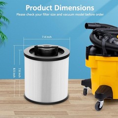 2 Pack DXVC6910 Cartridge Filter Replacement for DEWALT 6-16 Gallon Wet/Dry Vac