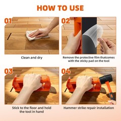 Floor Gap Fixer Tool for Laminate Vinyl Wood Flooring Repair Kit, Orange