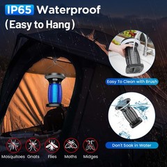 Zechuan Solar Bug Zapper Outdoor Waterproof Portable Rechargeable Bug Zapper