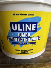 Uline S-24645 Jumbo Disinfecting Wipes Citrus Scent 900 Count 10 Lbs 12 Oz