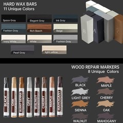 Hardwood Floor Repair Kit -11PCS Laminate Vinyl Wax with 8PCS Wood Gray