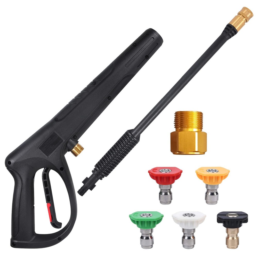 coyardor Pressure Washer Gun with Extension Wand & 5 Standard Nozzle, Black
