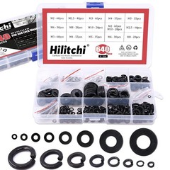 Hilitchi 640-Pcs [8-Size] Alloy Steel Flat Washer and Lock Washer Assortment …