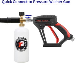 Tool Daily Short Pressure Washer Gun with Foam Cannon, 1/4 Black, Red, White