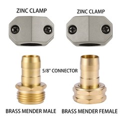 Sanpaint Garden Hose Repair Connector Fitting, Brass Mender 4 pcs Set,