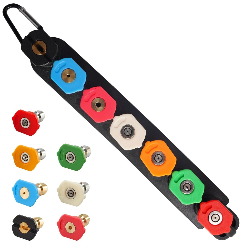 Hourleey Pressure Washer Tips, 7 Nozzle Multicolored