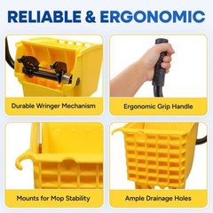 Plastic Prince Mop Wringer Only Side Press Only, Yellow