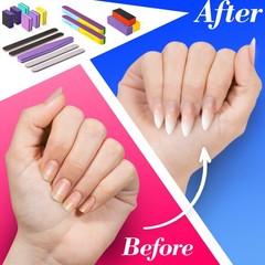 16 Pcs Nail Files and Buffers Blue, Pink, Yellow, Red, Black, Silver, Orange