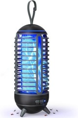 2-in-1 Rechargeable Bug Zapper 2500mAh Wireless Mosquito Lamp Black