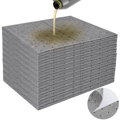 Tottist 100PC Oil Absorbent Pads | 13″x10″ Meltblown Polypropylene Mats, Hand