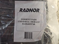 (QTY 100) Radnor RAD64055740 15″ X 17″ Gray Polypropylene Sorbent Pad Gray