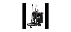 21.8 in. x 46 in. x 38 in. Executive Janitor Cleaning Cart Black