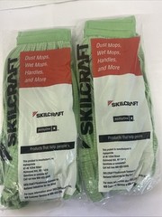 2pk- ABILITY ONE 7920-01-660-1490 Mop Head,Green,Microfiber 465W99