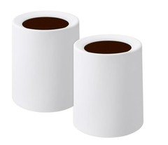 Modern Round Trash Can Open Top Trash Bin 2 Pack, White Garbage Can with Remo…