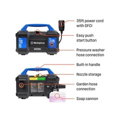 Westinghouse ePX3100v Electric Pressure Washer, 2100 Max PSI 1.76 Max GPM, Bu…