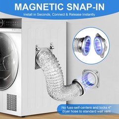 Janhemei Magnetic Dryer Vent Connector Kit, 4-Inch by 31.5-Inch silver