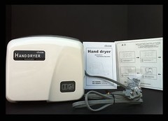 FastDry (Mod. 1800PA) Automatic Hand Dryer with FREE Wall-Plug White ABS Cover