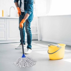 KeFanta Mop for Floor Cleaning,2 Pcs Cotton String Wet Mops Small, Blue