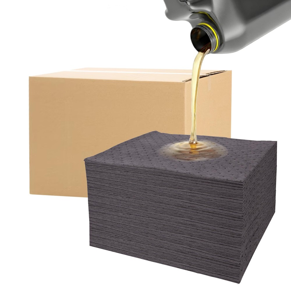 Heavyweight Universal Absorbent Pads 15″x19″ for Oil & Water Spill Cleanup, 50