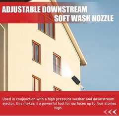 2-3 GPM High Pressure Twist Nozzle, Adjustable Downstream Soft Wash Black