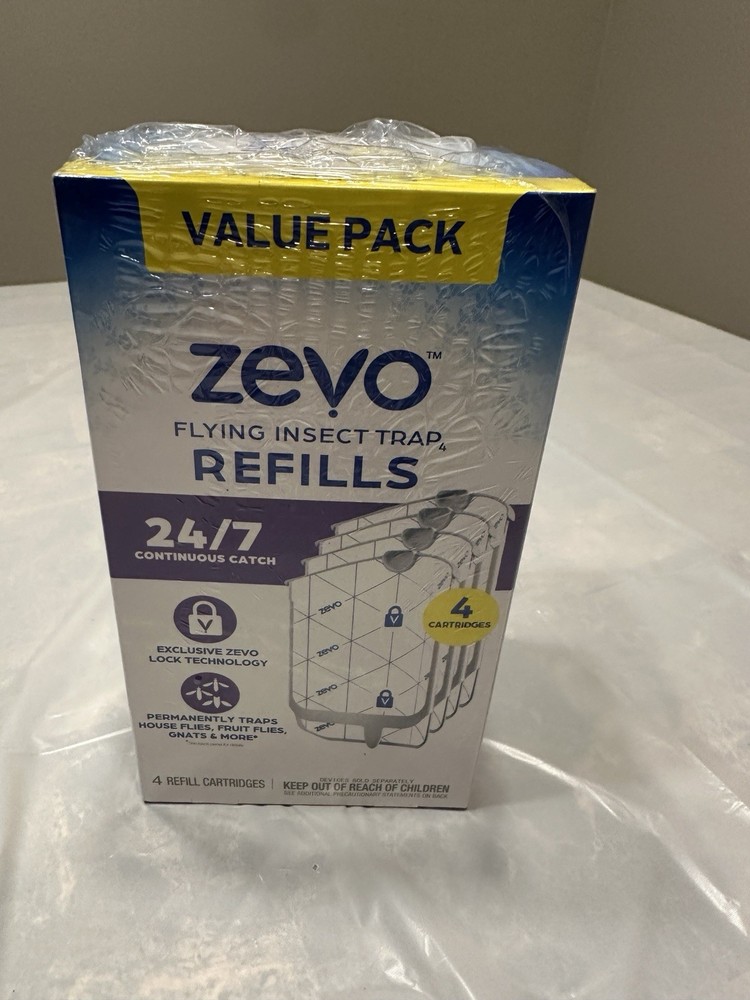 Bundle of 4 – Zevo Flying Insect Trap Refills Value Pack 4 Cartridges