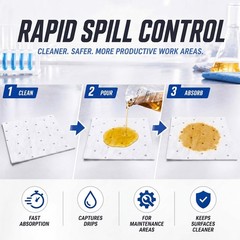 Hoolerry 100 Pcs Oil Absorbent Pads Weight Dimpled Pad Garage Accessories Wat…