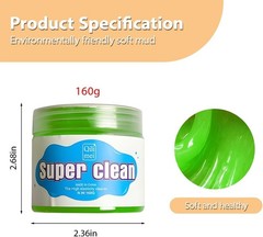 Cleaning Gel, Reusable Vehicle Air Vent Crevice Detailing Putty, Color: Green