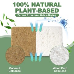 Aheroi Natural Dish Sponge, 32 Count FSC Certified Plant-Based 32 Pcs, 32 Pcs