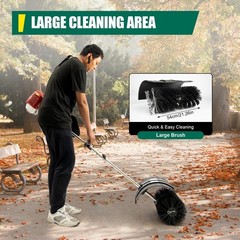 52cc Handheld Gas Power Broom Walk Behind Sweeper 2.3hp High Performance Cleaner